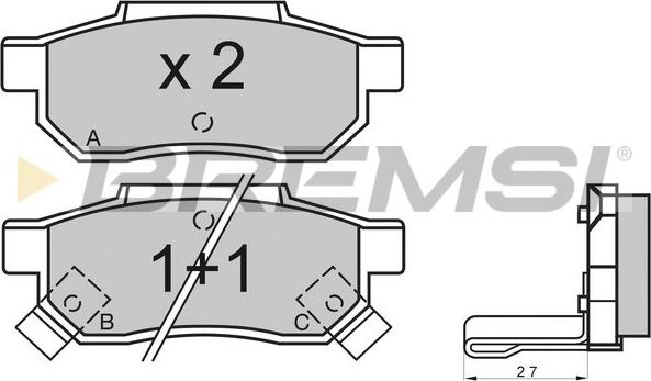 Bremsi BP2530 - Bremsbelagsatz, Scheibenbremse alexcarstop-ersatzteile.com