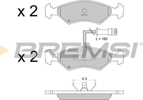 Bremsi BP2163 - Bremsbelagsatz, Scheibenbremse alexcarstop-ersatzteile.com