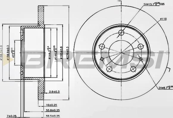 Bremsi CD5195S - Bremsscheibe alexcarstop-ersatzteile.com