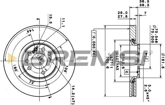 Bremsi CD6104S - Bremsscheibe alexcarstop-ersatzteile.com