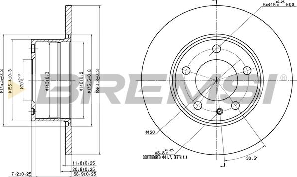 Bremsi CD6119S - Bremsscheibe alexcarstop-ersatzteile.com