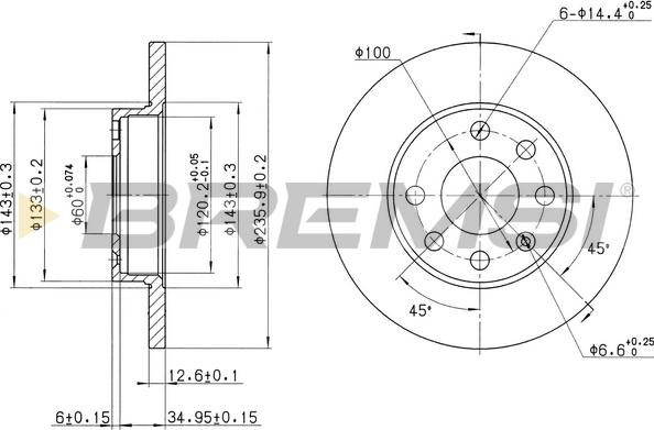 Bremsi CD6116S - Bremsscheibe alexcarstop-ersatzteile.com