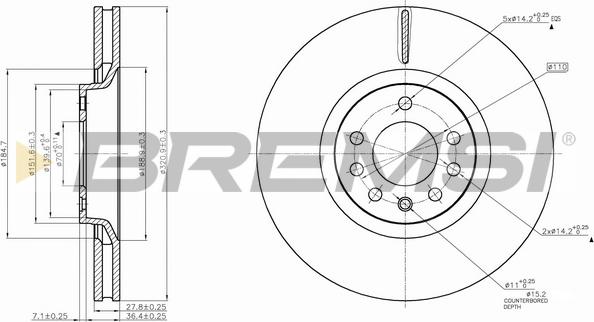 Bremsi CD7904V - Bremsscheibe alexcarstop-ersatzteile.com