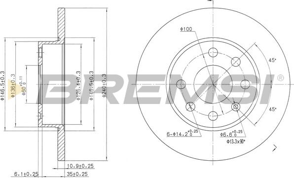 Bremsi CD7129S - Bremsscheibe alexcarstop-ersatzteile.com