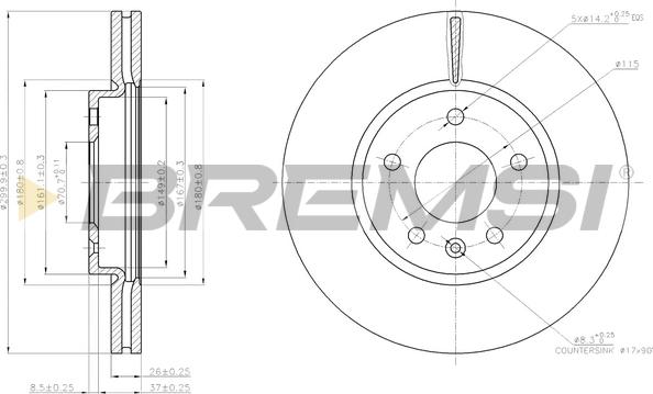 Bremsi CD7870V - Bremsscheibe alexcarstop-ersatzteile.com