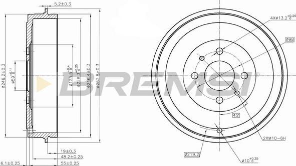 Bremsi CR5267 - Bremstrommel alexcarstop-ersatzteile.com