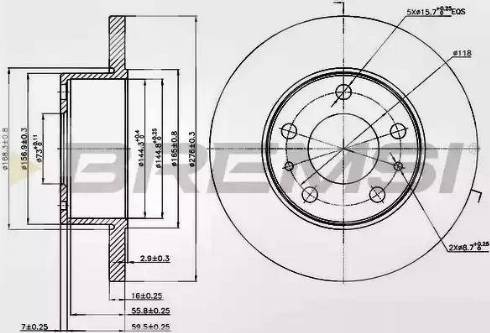 Bremsi DB0195S - Bremsscheibe alexcarstop-ersatzteile.com