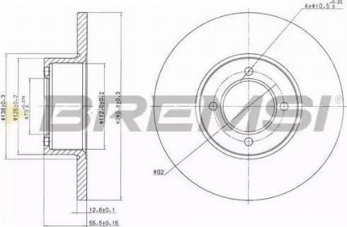 Bremsi DBA054S - Bremsscheibe alexcarstop-ersatzteile.com