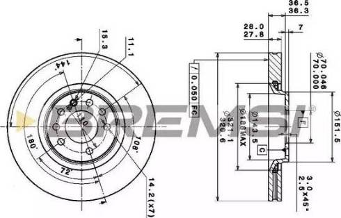 Bremsi DBA104S - Bremsscheibe alexcarstop-ersatzteile.com