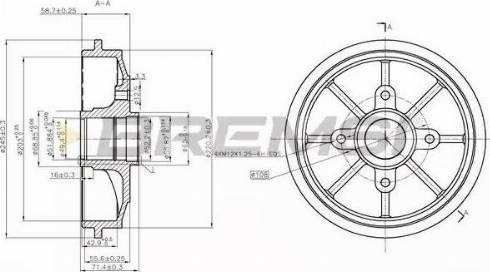 Bremsi DR5637 - Bremstrommel alexcarstop-ersatzteile.com