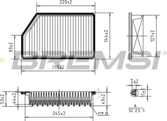 Bremsi FA1200 - Luftfilter alexcarstop-ersatzteile.com