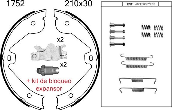 BSF 01752KC - Bremsbackensatz, Feststellbremse alexcarstop-ersatzteile.com