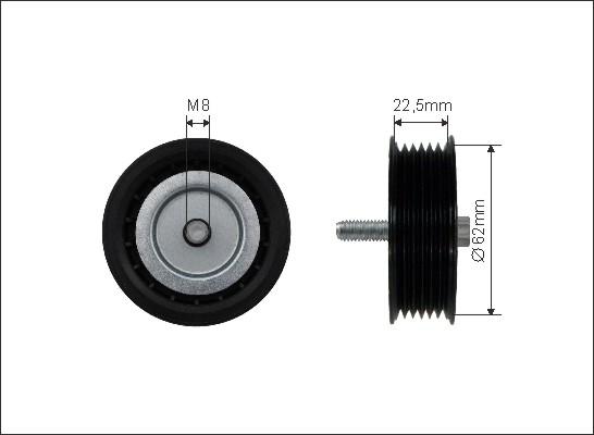 Caffaro 450-99 - Umlenk / Führungsrolle, Keilrippenriemen alexcarstop-ersatzteile.com