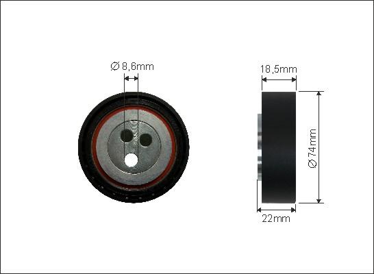 Caffaro 437-146 - Umlenk / Führungsrolle, Keilrippenriemen alexcarstop-ersatzteile.com