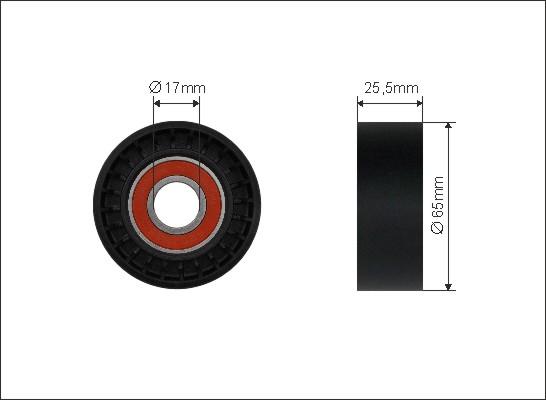 Caffaro 500595 - Umlenk / Führungsrolle, Keilrippenriemen alexcarstop-ersatzteile.com