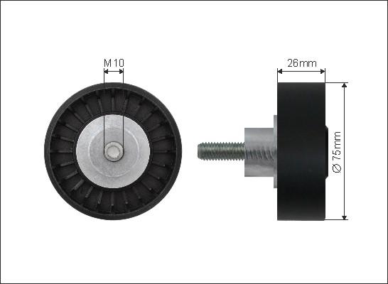 Caffaro 500007 - Umlenk / Führungsrolle, Keilrippenriemen alexcarstop-ersatzteile.com