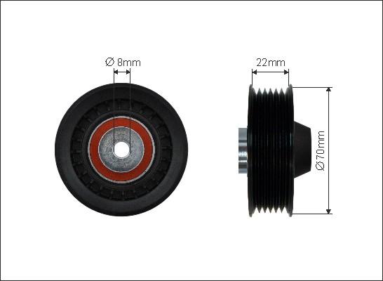 Caffaro 500360 - Umlenk / Führungsrolle, Keilrippenriemen alexcarstop-ersatzteile.com