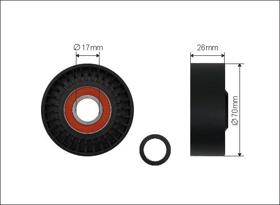 Caffaro 01-90 - Umlenk / Führungsrolle, Keilrippenriemen alexcarstop-ersatzteile.com