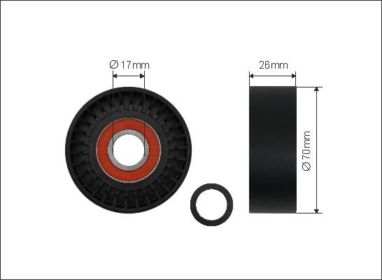 Caffaro 01-91 - Umlenk / Führungsrolle, Keilrippenriemen alexcarstop-ersatzteile.com