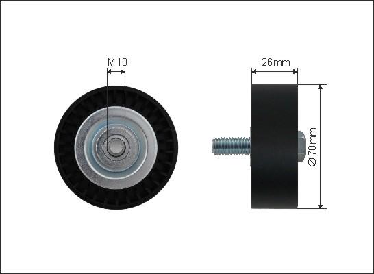 Caffaro 01-38 - Umlenk / Führungsrolle, Keilrippenriemen alexcarstop-ersatzteile.com