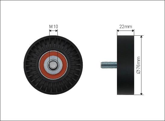 Caffaro 02-05 - Umlenk / Führungsrolle, Keilrippenriemen alexcarstop-ersatzteile.com