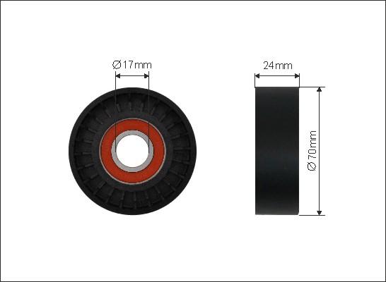 Caffaro 500251 - Umlenk / Führungsrolle, Keilrippenriemen alexcarstop-ersatzteile.com