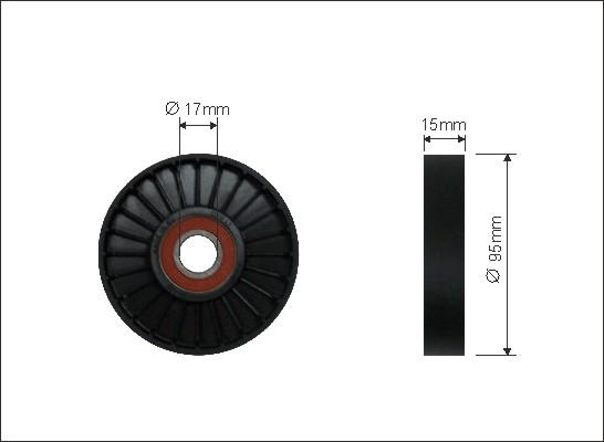 Caffaro 103-00 - Umlenk / Führungsrolle, Keilrippenriemen alexcarstop-ersatzteile.com