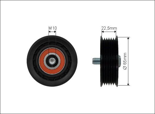 Caffaro 119-00 - Umlenk / Führungsrolle, Keilrippenriemen alexcarstop-ersatzteile.com