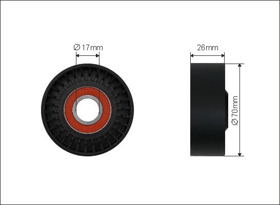 Caffaro 232-00 - Umlenk / Führungsrolle, Keilrippenriemen alexcarstop-ersatzteile.com