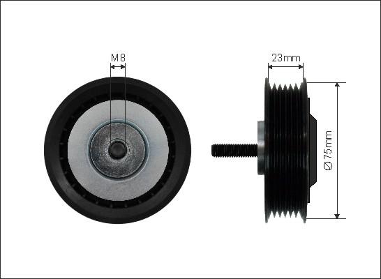 Caffaro 87-47 - Umlenk / Führungsrolle, Keilrippenriemen alexcarstop-ersatzteile.com