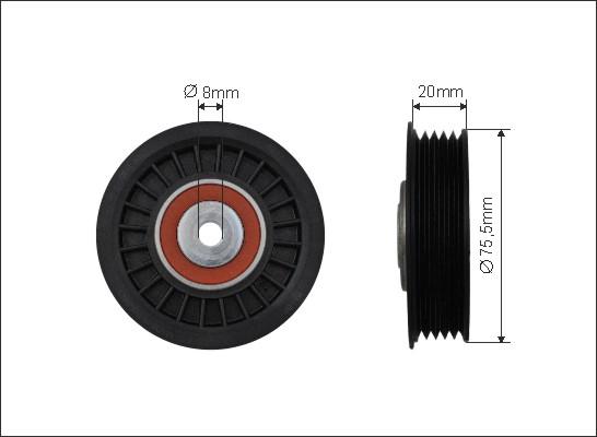 Caffaro 345-22 - Umlenk / Führungsrolle, Keilrippenriemen alexcarstop-ersatzteile.com