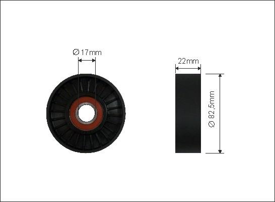 Caffaro 34-00 - Umlenk / Führungsrolle, Keilrippenriemen alexcarstop-ersatzteile.com