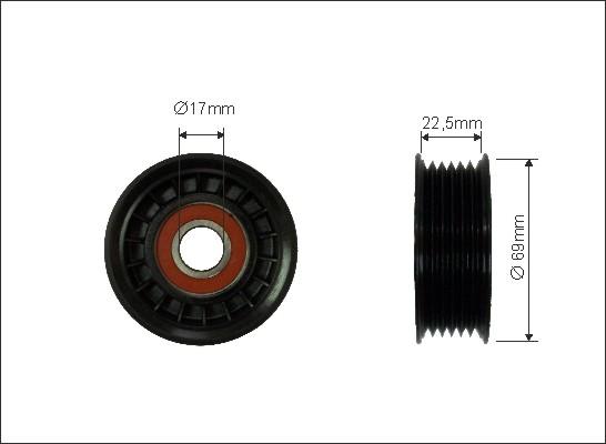 Caffaro 338-00 - Umlenk / Führungsrolle, Keilrippenriemen alexcarstop-ersatzteile.com