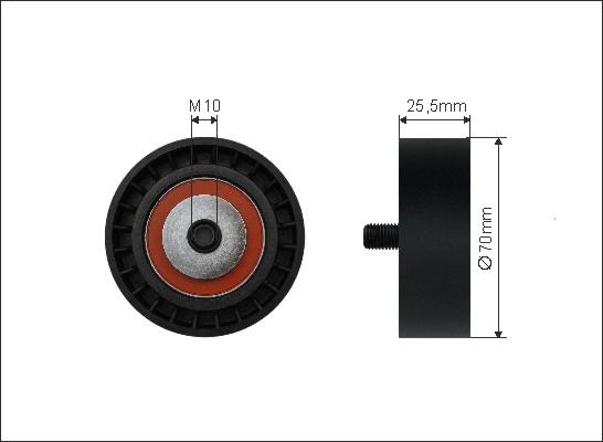 Caffaro 294-25 - Umlenk / Führungsrolle, Keilrippenriemen alexcarstop-ersatzteile.com