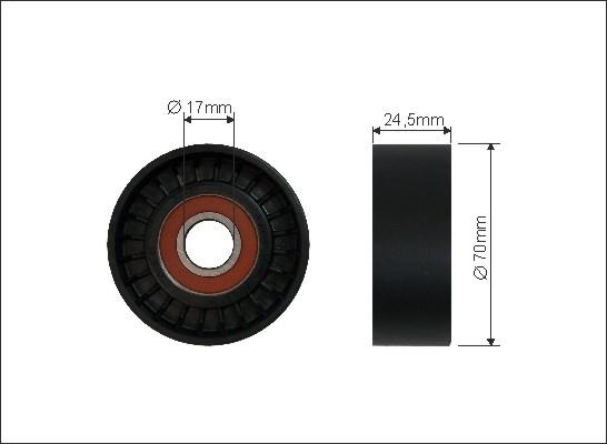 Caffaro 280-00 - Umlenk / Führungsrolle, Keilrippenriemen alexcarstop-ersatzteile.com