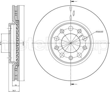 Cifam 800-1254C - Bremsscheibe alexcarstop-ersatzteile.com