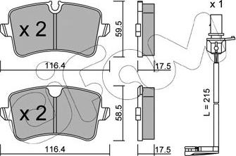 Cifam 822-955-0K - Bremsbelagsatz, Scheibenbremse alexcarstop-ersatzteile.com