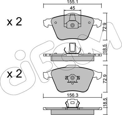 Cifam 822-549-3 - Bremsbelagsatz, Scheibenbremse alexcarstop-ersatzteile.com