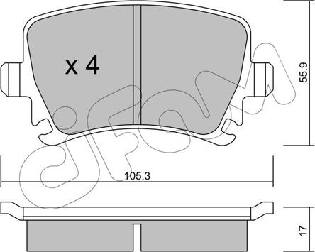 Cifam 822-553-0 - Bremsbelagsatz, Scheibenbremse alexcarstop-ersatzteile.com