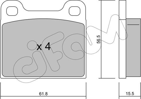 Cifam 822-003-4 - Bremsbelagsatz, Scheibenbremse alexcarstop-ersatzteile.com