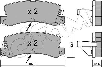 Cifam 822-161-2 - Bremsbelagsatz, Scheibenbremse alexcarstop-ersatzteile.com