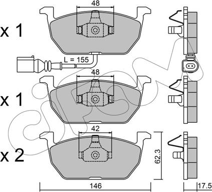 Cifam 822-1028-0 - Bremsbelagsatz, Scheibenbremse alexcarstop-ersatzteile.com