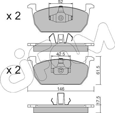 Cifam 822-1214-0 - Bremsbelagsatz, Scheibenbremse alexcarstop-ersatzteile.com