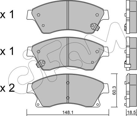 Cifam 822-838-0 - Bremsbelagsatz, Scheibenbremse alexcarstop-ersatzteile.com