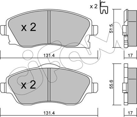 Cifam 822-340-0 - Bremsbelagsatz, Scheibenbremse alexcarstop-ersatzteile.com