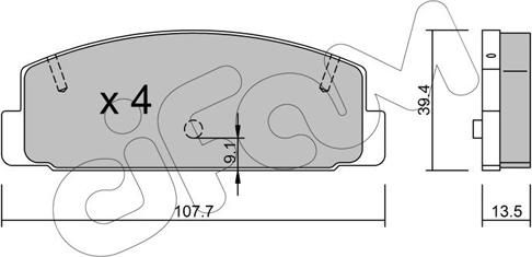 Cifam 822-302-1 - Bremsbelagsatz, Scheibenbremse alexcarstop-ersatzteile.com