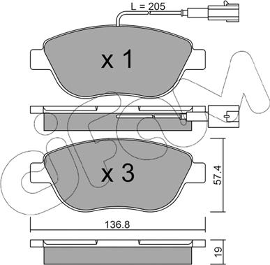 Cifam 822-322-0 - Bremsbelagsatz, Scheibenbremse alexcarstop-ersatzteile.com