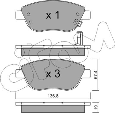 Cifam 822-322-2 - Bremsbelagsatz, Scheibenbremse alexcarstop-ersatzteile.com