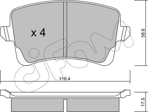 Cifam 822-776-0 - Bremsbelagsatz, Scheibenbremse alexcarstop-ersatzteile.com