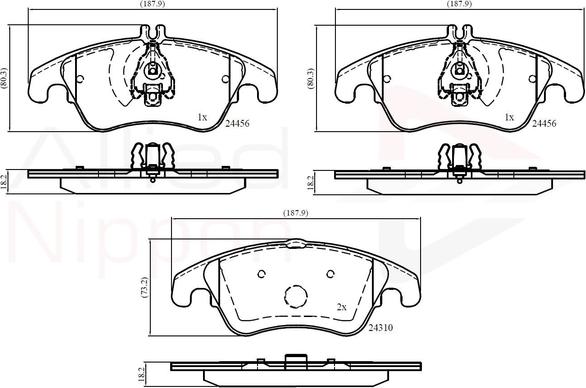 Comline ADB06037 - Bremsbelagsatz, Scheibenbremse alexcarstop-ersatzteile.com